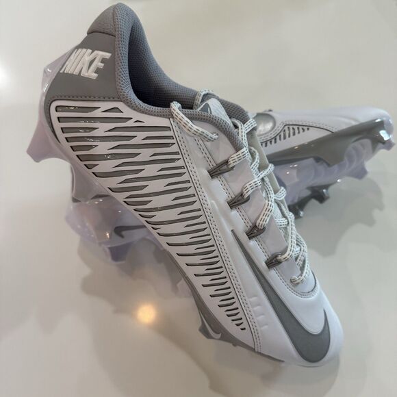 Size 10.5 Nike Vapor Edge VC White/Silver Men\'s Football Cleats (DO6294-100) main image 7